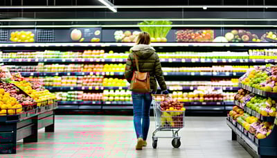 a background image that illustrates the modern grocery shopper in an independent grocery store-1