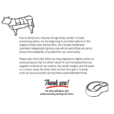 Meat Supply and Pricing Signage
