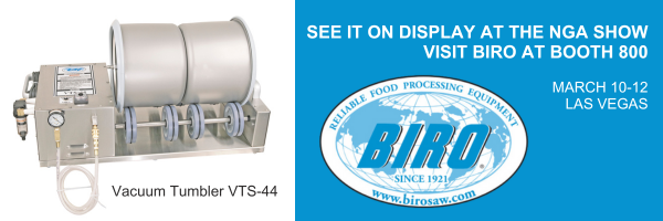 Biro Vacuum Tumbler VTS-44 | See it on display at The NGA Show. Visit Biro at Booth 800 March 10-12 Las Vegas