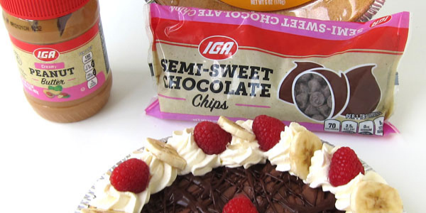 Chocolate Raspberry Peanut Butter Banana Ice Cream Pie