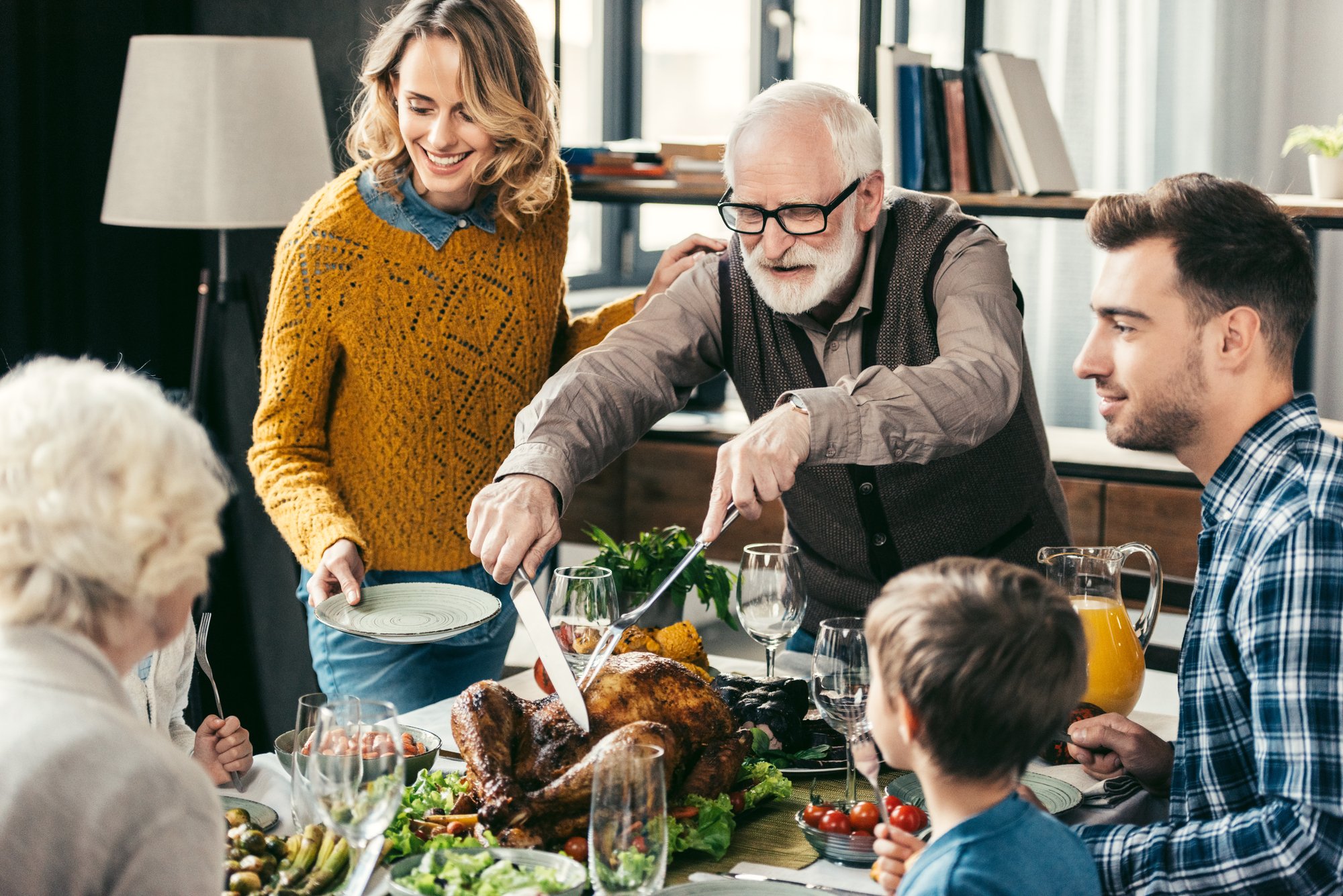 Family at Thanksgiving Table