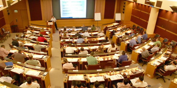 class in lecture hall