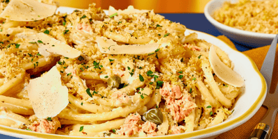 Lemon and pepper bucatini with Bumble Bee tuna