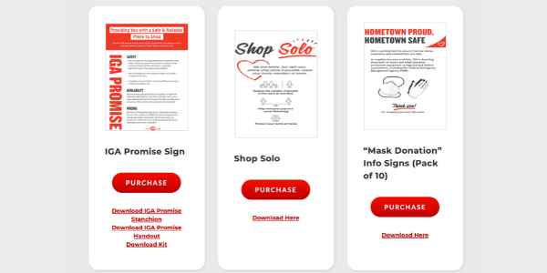 In-store signage available on IGA ALERT
