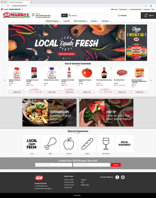 IGA eCommerce website example