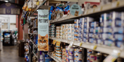 pet aisle blade signage in store