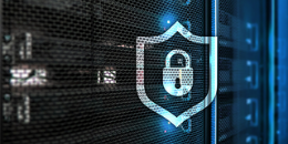 security symbol on computer servers
