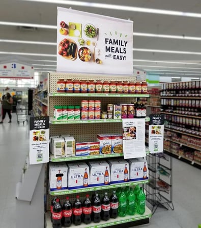Family Meals Made Easy in-store display