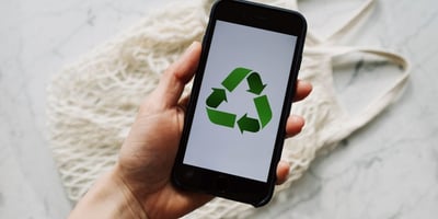 recycling symbol on phone 