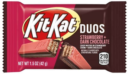 KIT KAT® DUOS strawberry and dark chocolate package