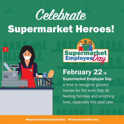 Supermarket Employee Day infographic