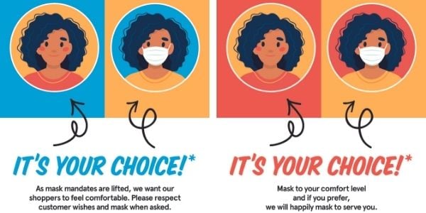Its Your Choice mask optional signs