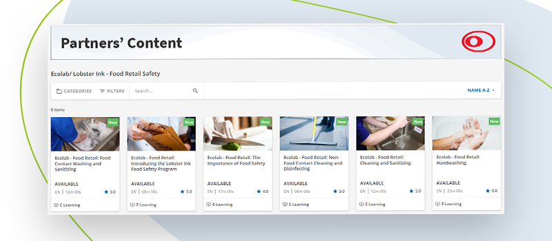 Preview of Partner Content, with Ecolab and Lobster Ink food retail safety content
