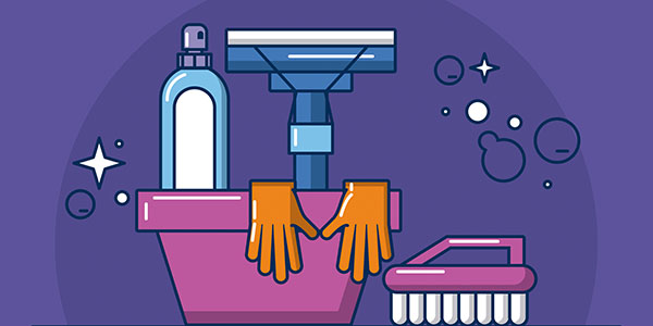 Illustration of cleaning supplies