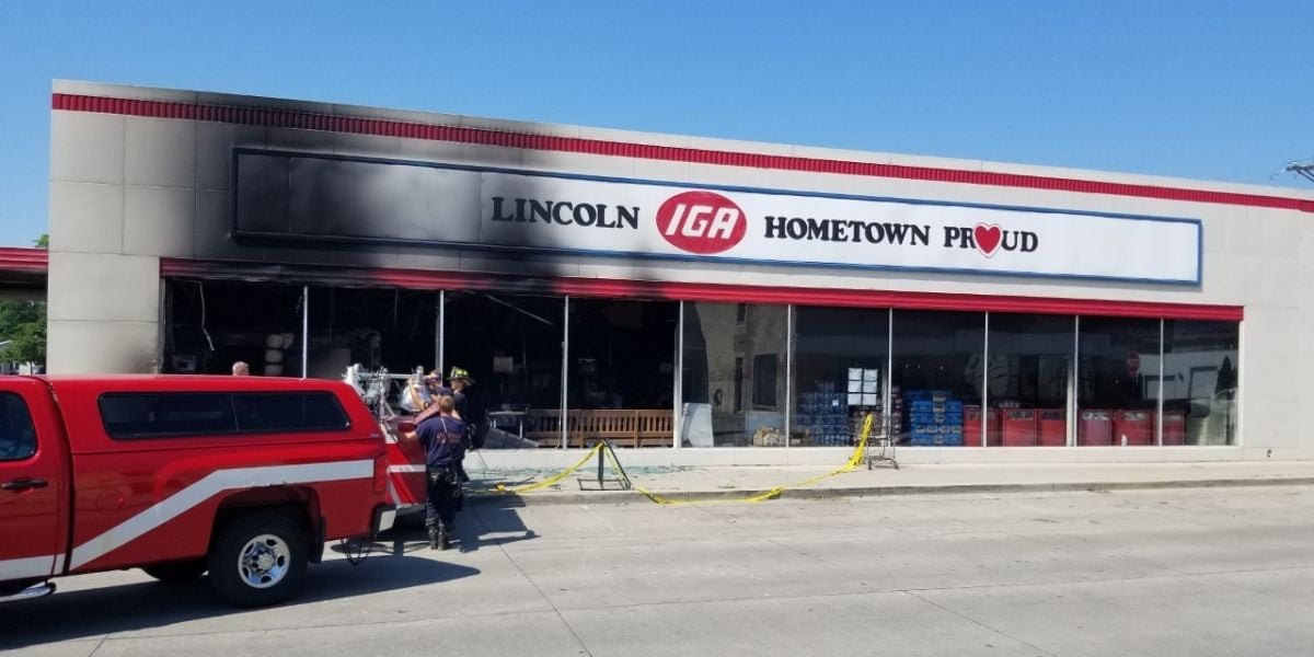 Lincoln IGA after the fire