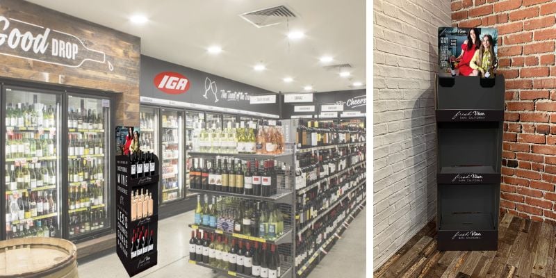 Fresh Vine wine display in IGA store