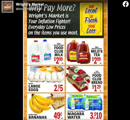 Why Pay More? Wright's social media post