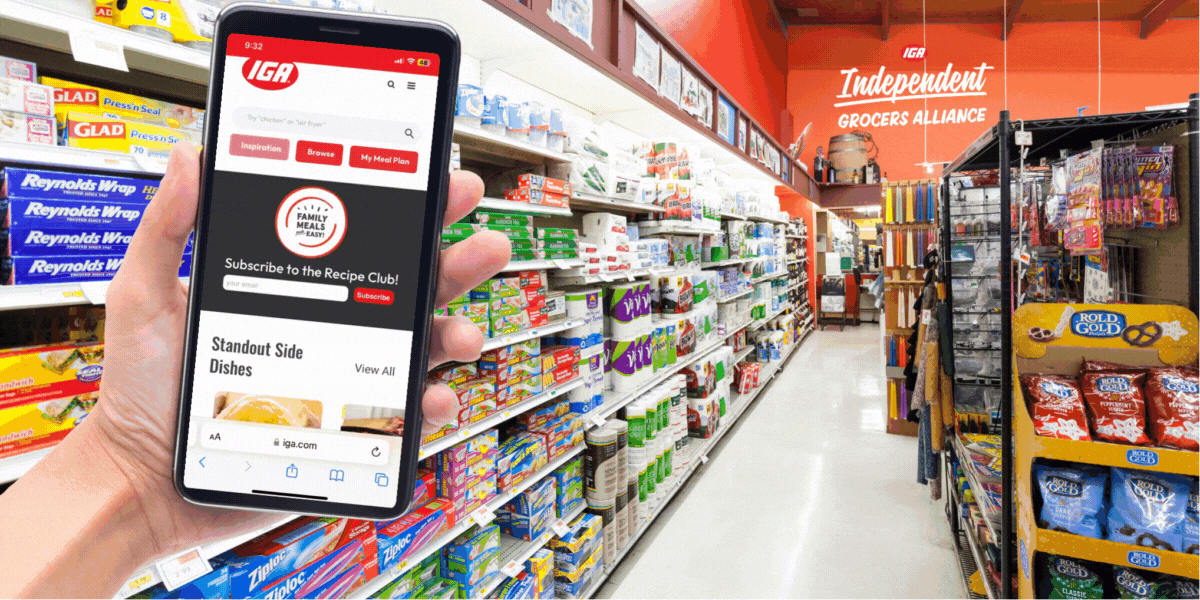 Family Meals Made Easy website scrolls on mobile phone