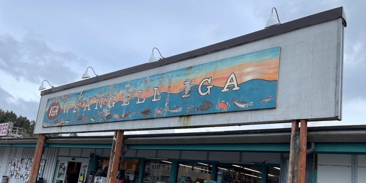 Wrangell IGAs weathered sign