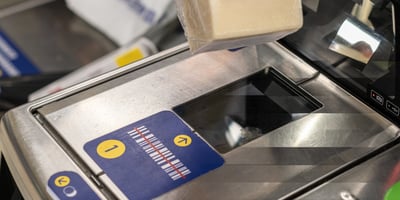 Cheese is scanned at the grocery store
