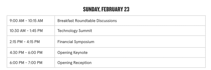 Sunday Feb 23 NGA Show Schedule