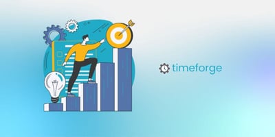 TimeForge illustration of person climbing to reach a target