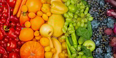 Rainbow of fruits and vegetables