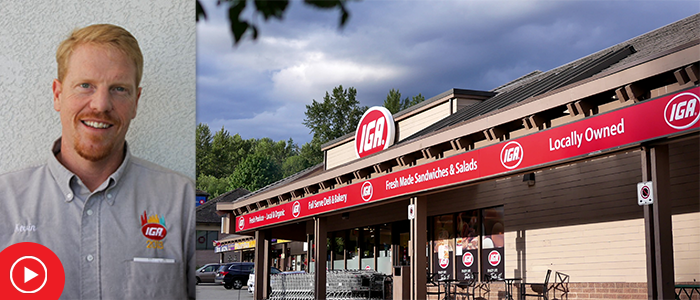IGA Kevin Young headshot with IGA Storefront