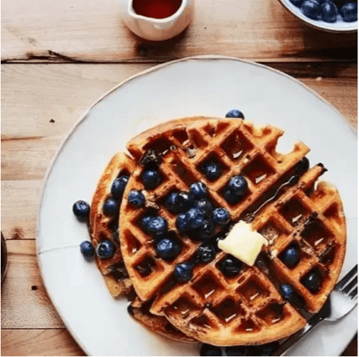 Spiced Blueberry Waffles brought to you by fairlife