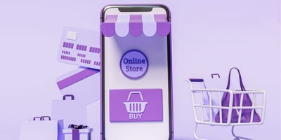 smartphone with online store graphic 