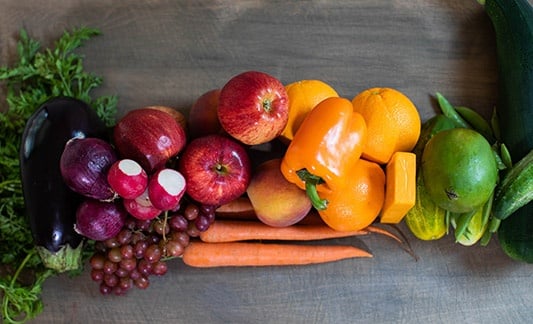 variety of produce on a table