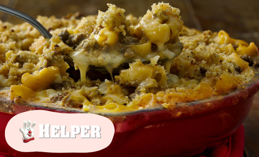 Crunchy Cheeseburger Mac Bake