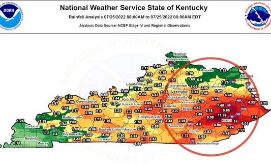 Kentucky flood map
