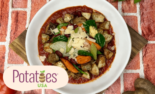 Minestrone-Style Roasted Potato Bowl