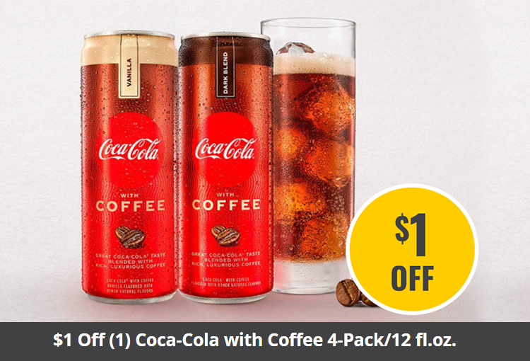$1 Off (1) Coca-Cola with Coffee 4-Pack/12 fl.oz.