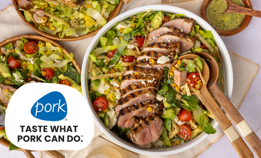 Peach-Jalapeno Grilled Pork Tenderloin Salad