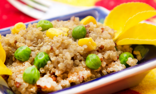 Quinoa Salad with Corn and Peas
